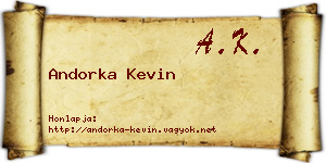 Andorka Kevin névjegykártya